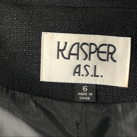 Kasper ASL Black Suit with Gold Embroidered detail - Picture 7 of 8